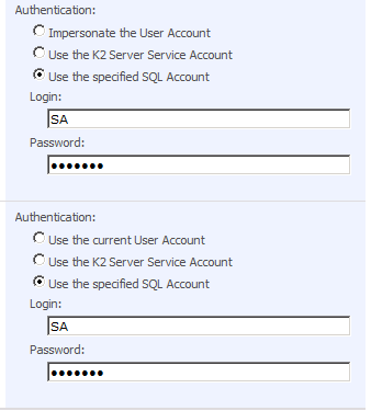 SQL Specified Credentials